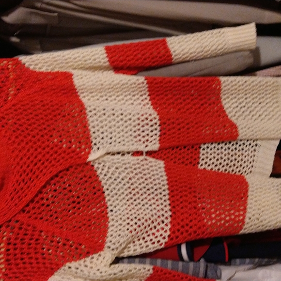 Open back sweater crochet see thru oversized Halloween colors - Picture 2 of 2